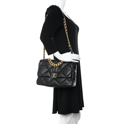 Chanel Goatskin Quilted Large Chanel 19 Flap Black 2 of 11