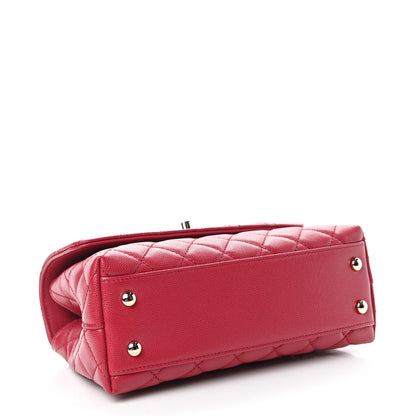 Chanel Caviar Quilted Mini Coco Handle Flap Dark Pink 4 of 11