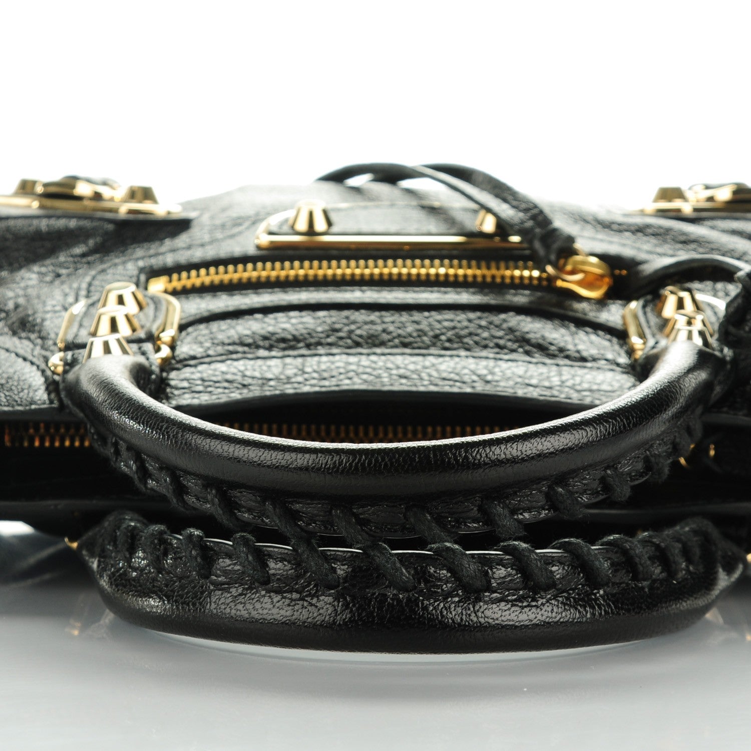 Balenciaga Chevre Gold Metallic Edge Hardware Mini City Black 5 of 7