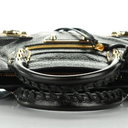 Balenciaga Chevre Gold Metallic Edge Hardware Mini City Black 5 of 7