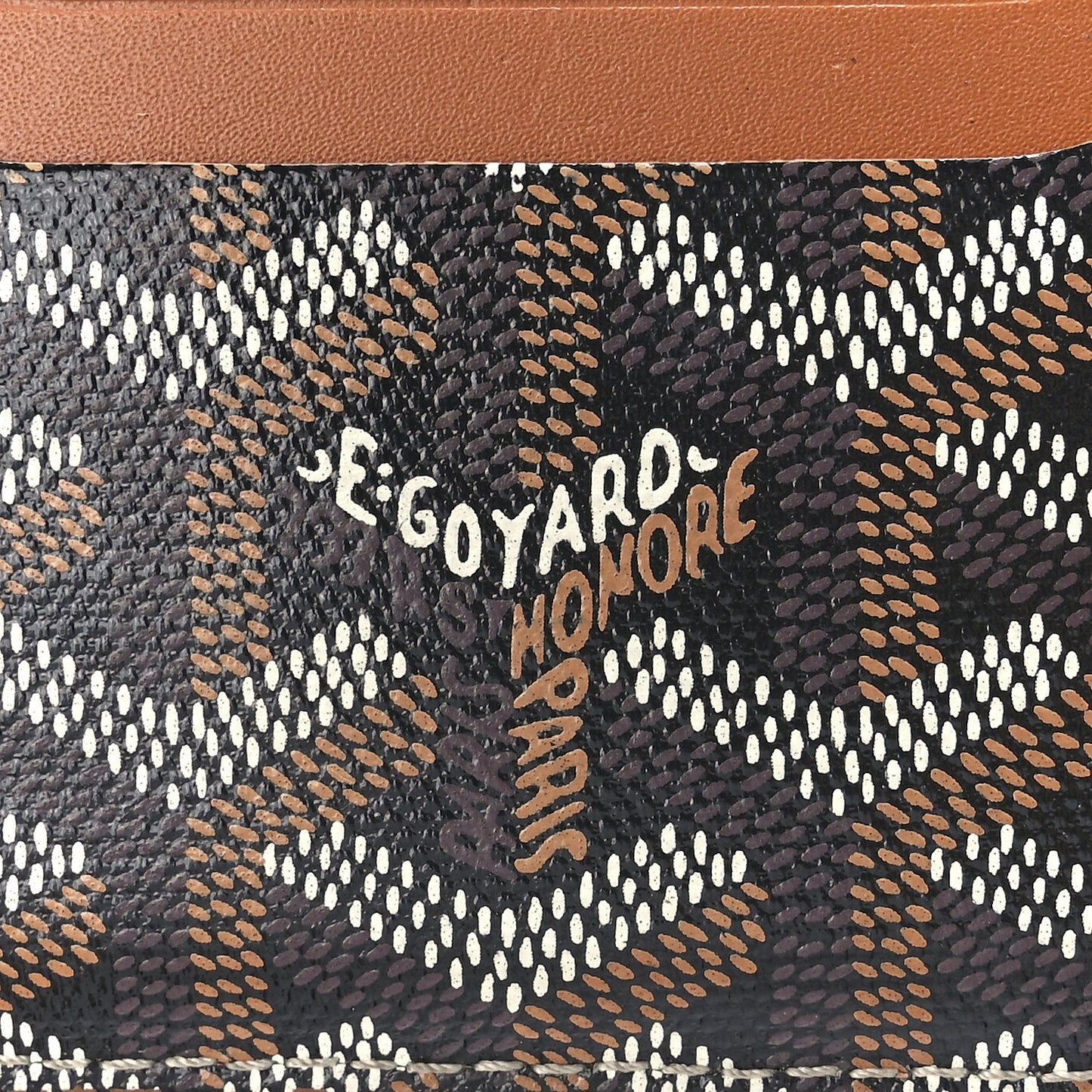 Goyardine Saint Sulpice Card Holder Black Gold