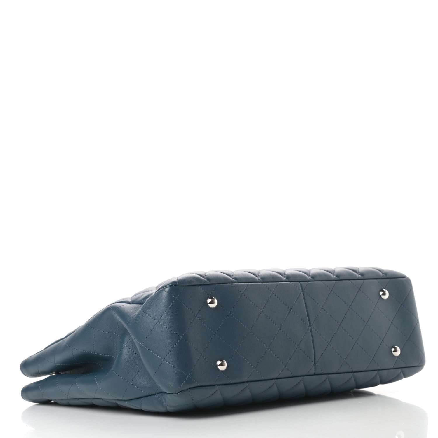 Chanel Lambskin Quilted Large Classic Shopping Tote Blue 4 of 12