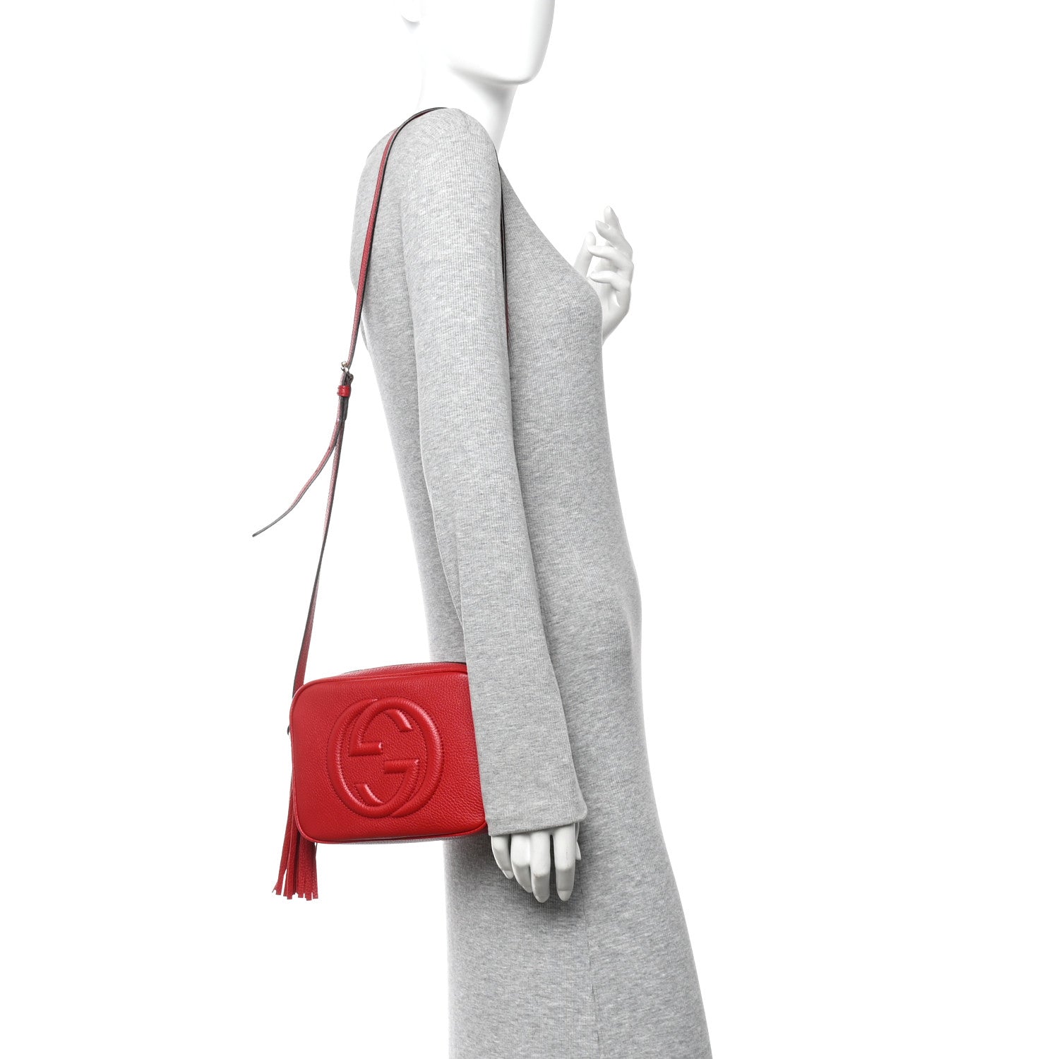 Gucci Pebbled Calfskin Small Soho Disco Bag Vibrant Red 2 of 11