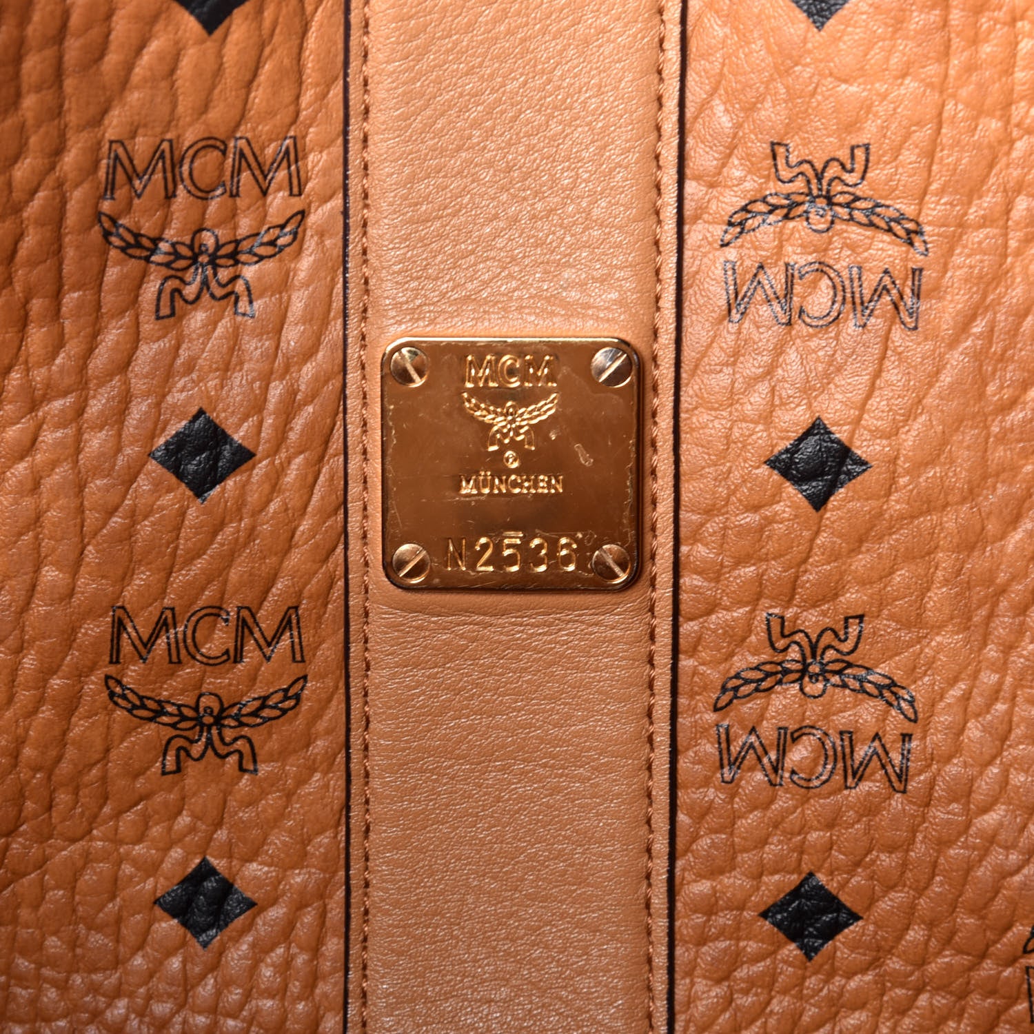 MCM Visetos Medium Liz Reversible Shopper Tote Cognac 12 of 18