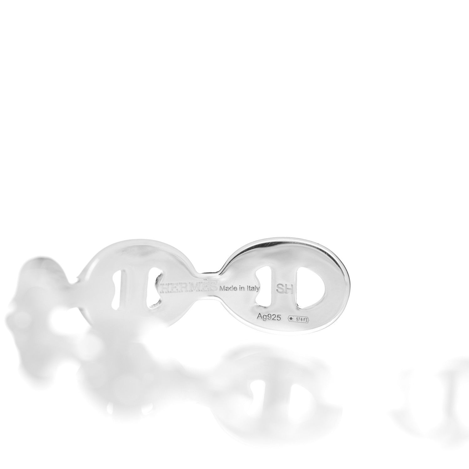 Hermes Sterling Silver MM Chaine d'Ancre Enchainee Cuff Bracelet SH 4 of 5