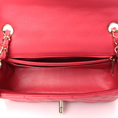 Chanel Caviar Quilted Mini Rectangular Flap Dark Pink 5 of 11