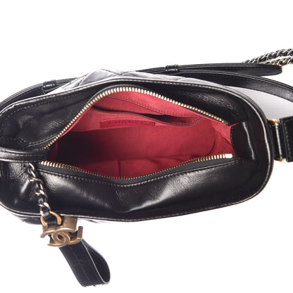 Chanel Aged Calfskin Quilted Charms Small Gabrielle Hobo Black 5 of 10