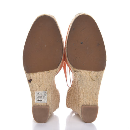 Christian Louboutin Canvas Brigitte Wedge Espadrille 36 Orange 7 of 12