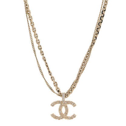 Chanel Crystal CC Multi Strand Chain Necklace Gold 1 of 6