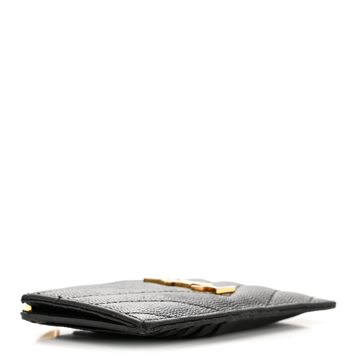 Grain De Poudre Matelasse Chevron Monogram Fragments Zippered Card Case Black