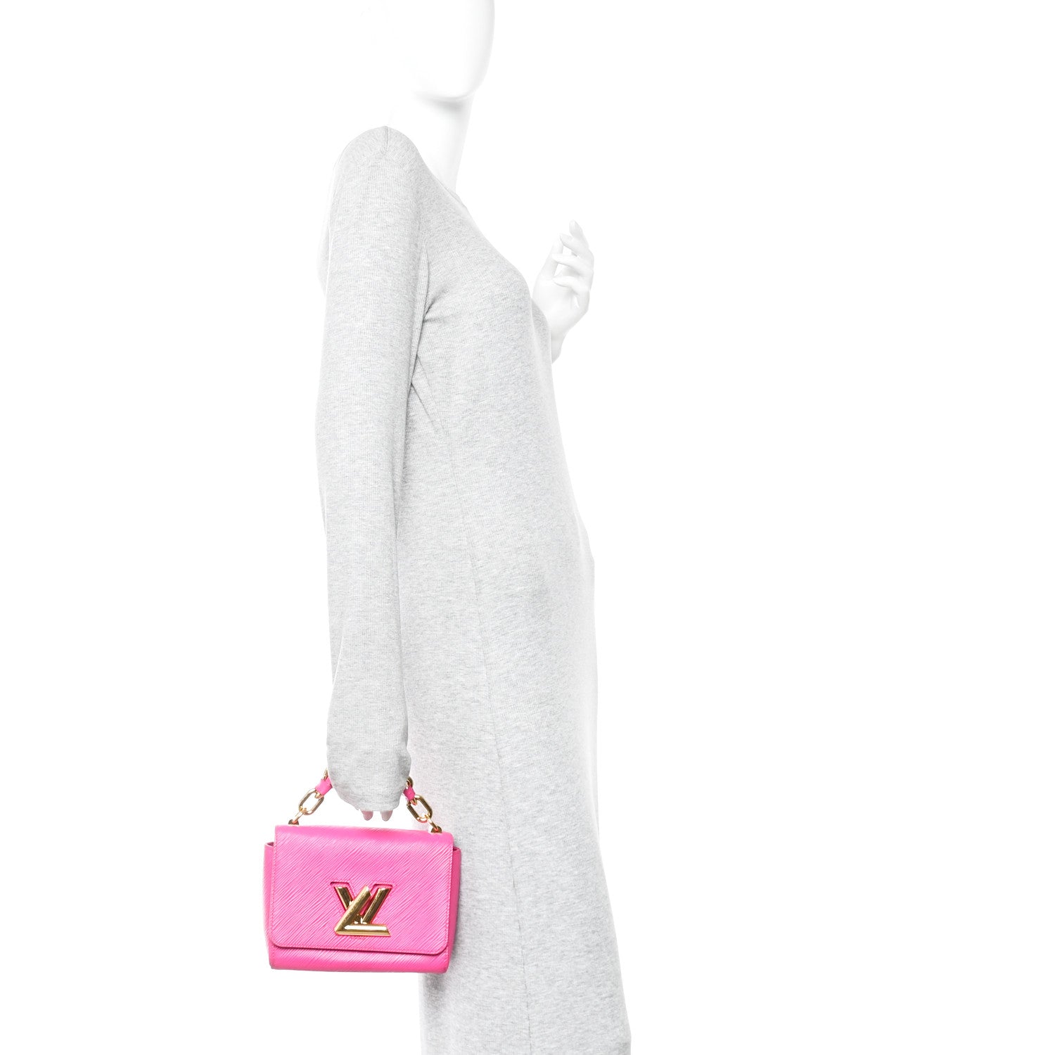 Louis Vuitton Epi Twist Braided Chain Shoulder Bag PM Rose Miami Pink 2 of 11