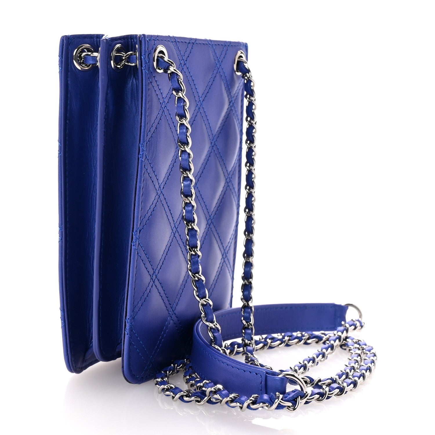 Chanel Calfskin Quilted Crossbody CC Phone Holder Dark Blue 3 of 11