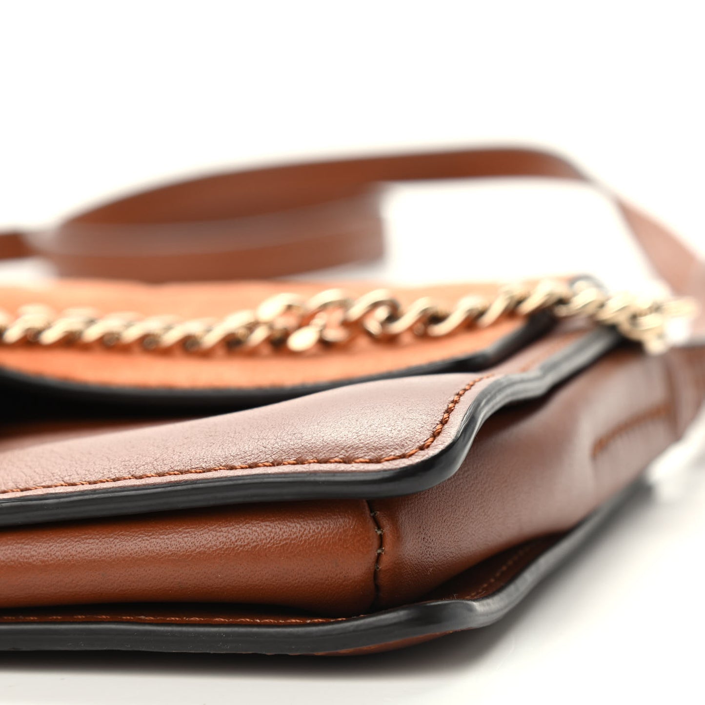Suede Calfskin Small Faye Shoulder Bag Tobacco