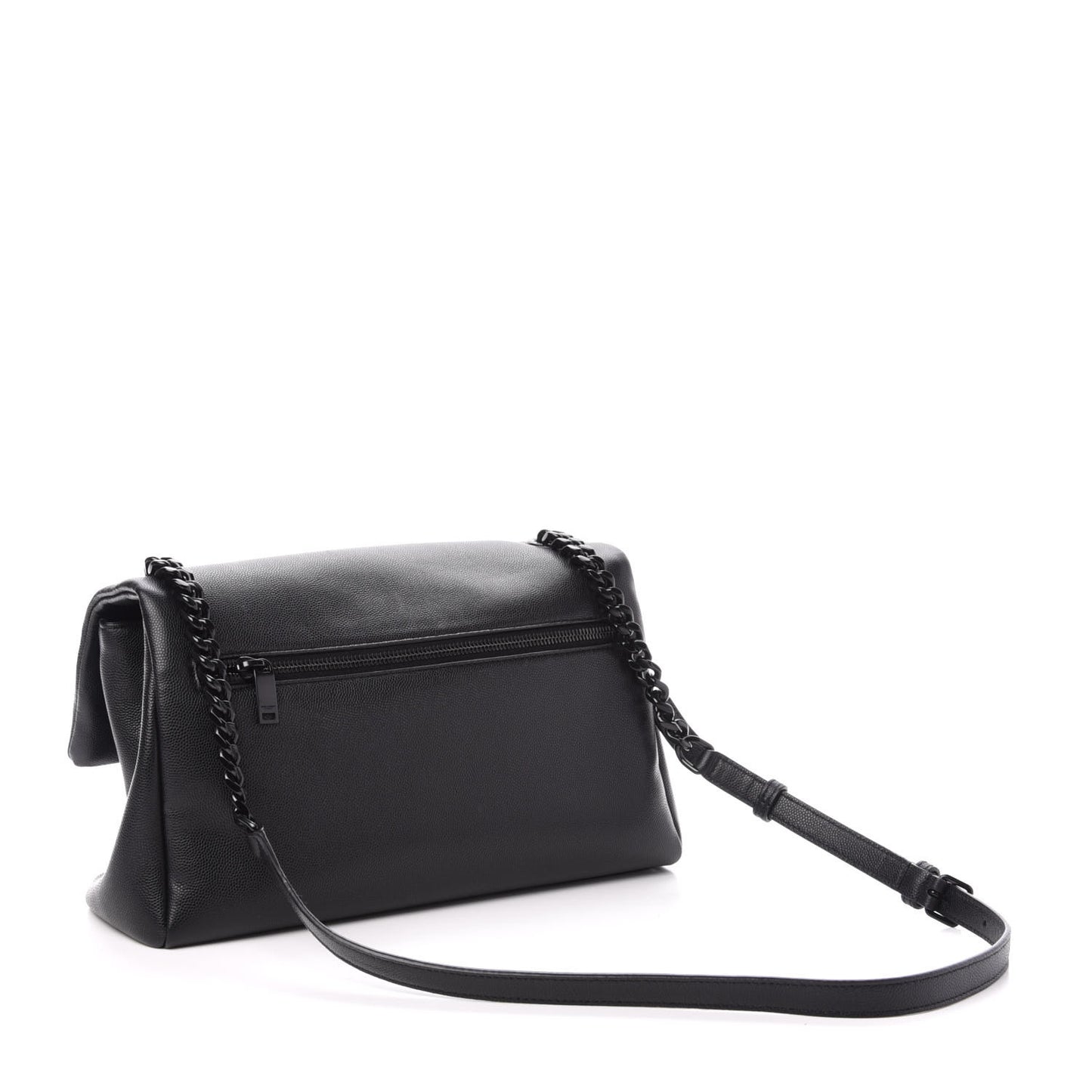 Grain De Poudre Medium West Hollywood Monogram Fold-Over Black