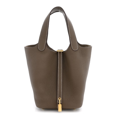 Hermes Taurillon Clemence Picotin Lock 18 PM Etoupe 1 of 12