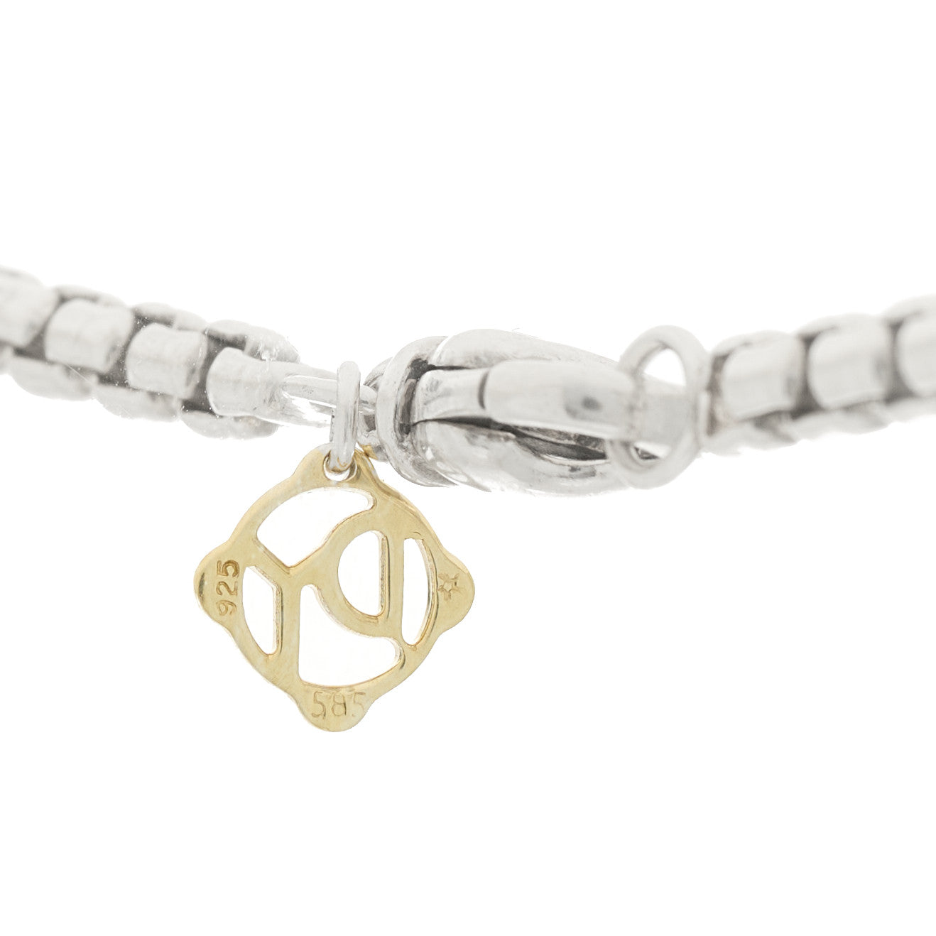 David Yurman Sterling Silver 14K Yellow Gold 3.6mm Box Chain Necklace 20" 5 of 5