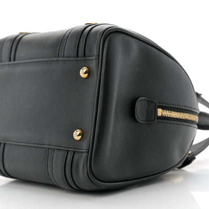 MCM Grained Calfskin Studded Boston Bag Black 10 of 13