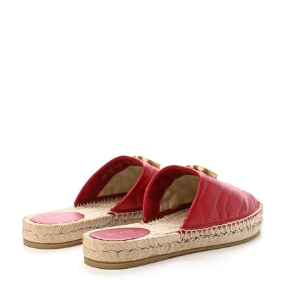 Gucci Nappa Matelasse GG Marmont Espadrille Slippers 38.5 Hibiscus Red 3 of 4