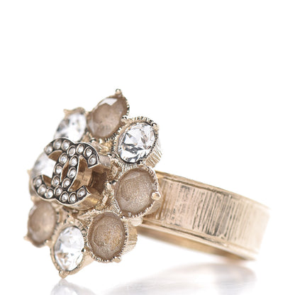 Chanel Crystal CC Ring 6.25 Gold 3 of 6