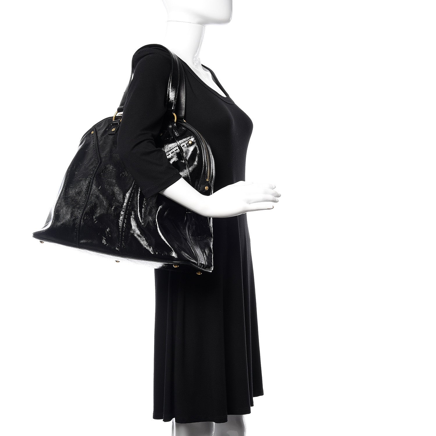 Saint Laurent Patent Oversized Muse Black 2 of 10