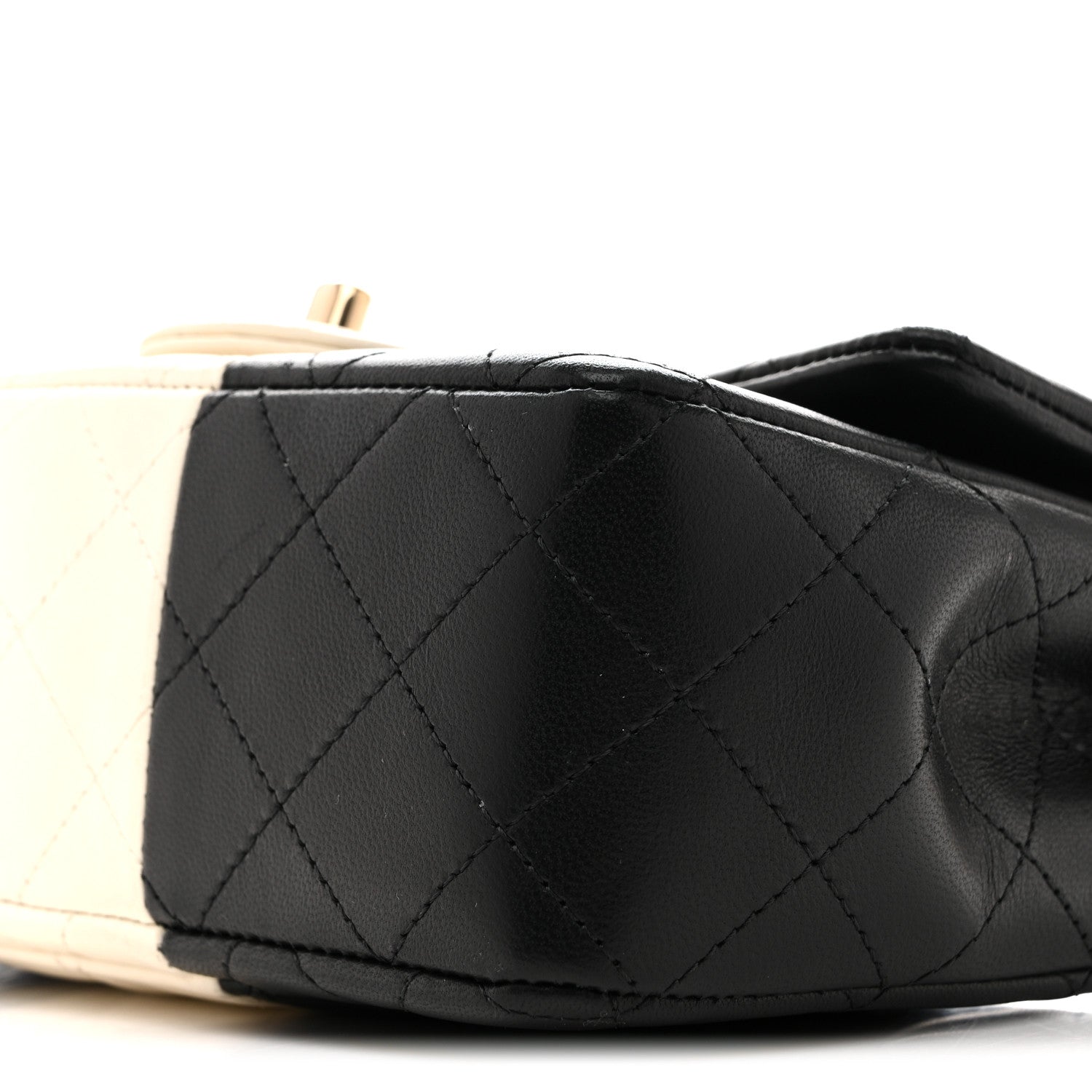 Chanel Lambskin Quilted Mini Rectangular Flap Black White 10 of 14