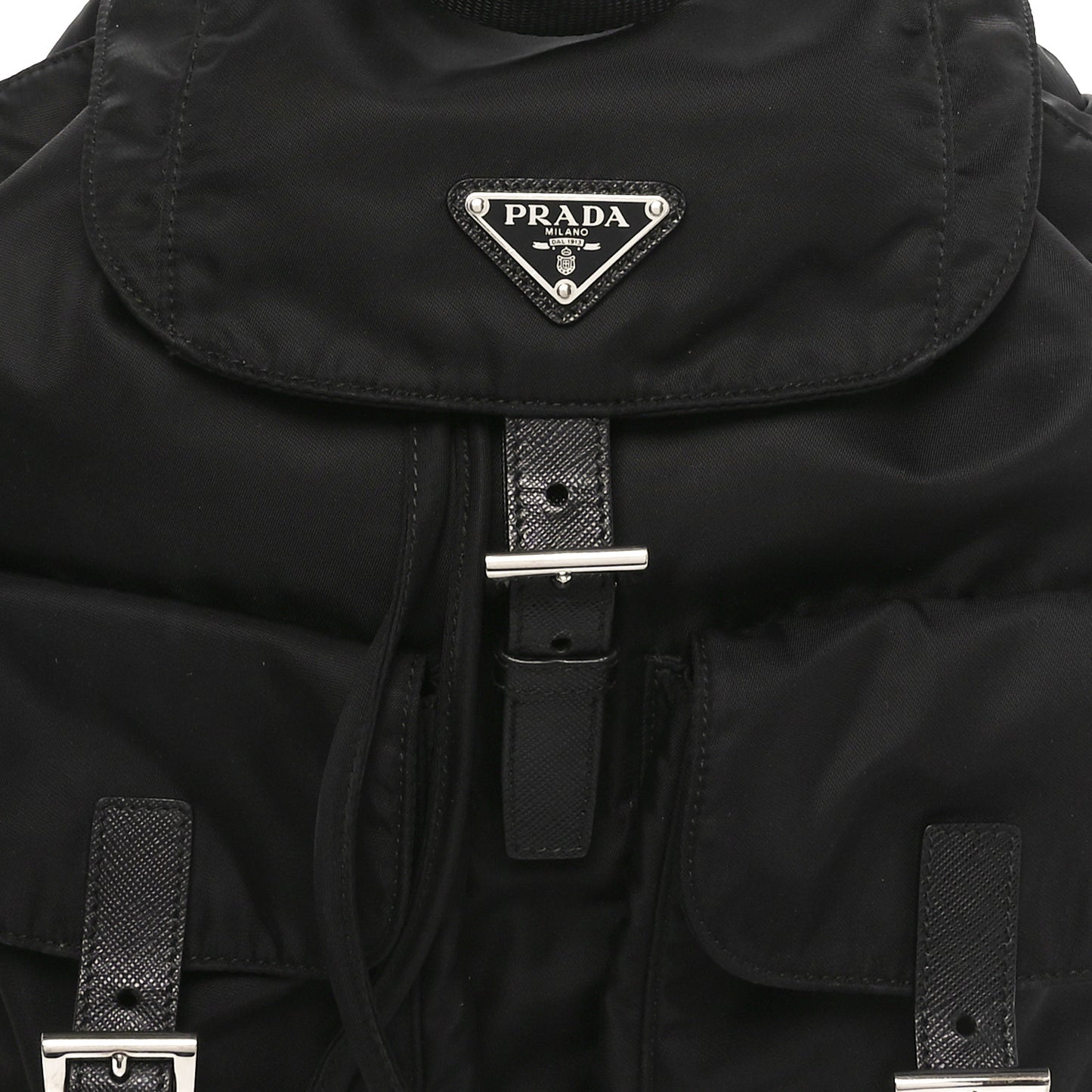 Tessuto Nylon Saffiano Vela Medium Backpack Black