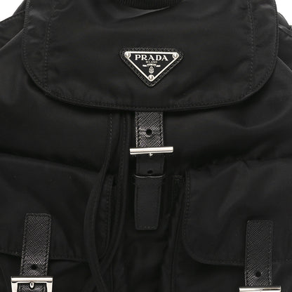 Prada Tessuto Nylon Saffiano Vela Medium Backpack Black 8 of 10