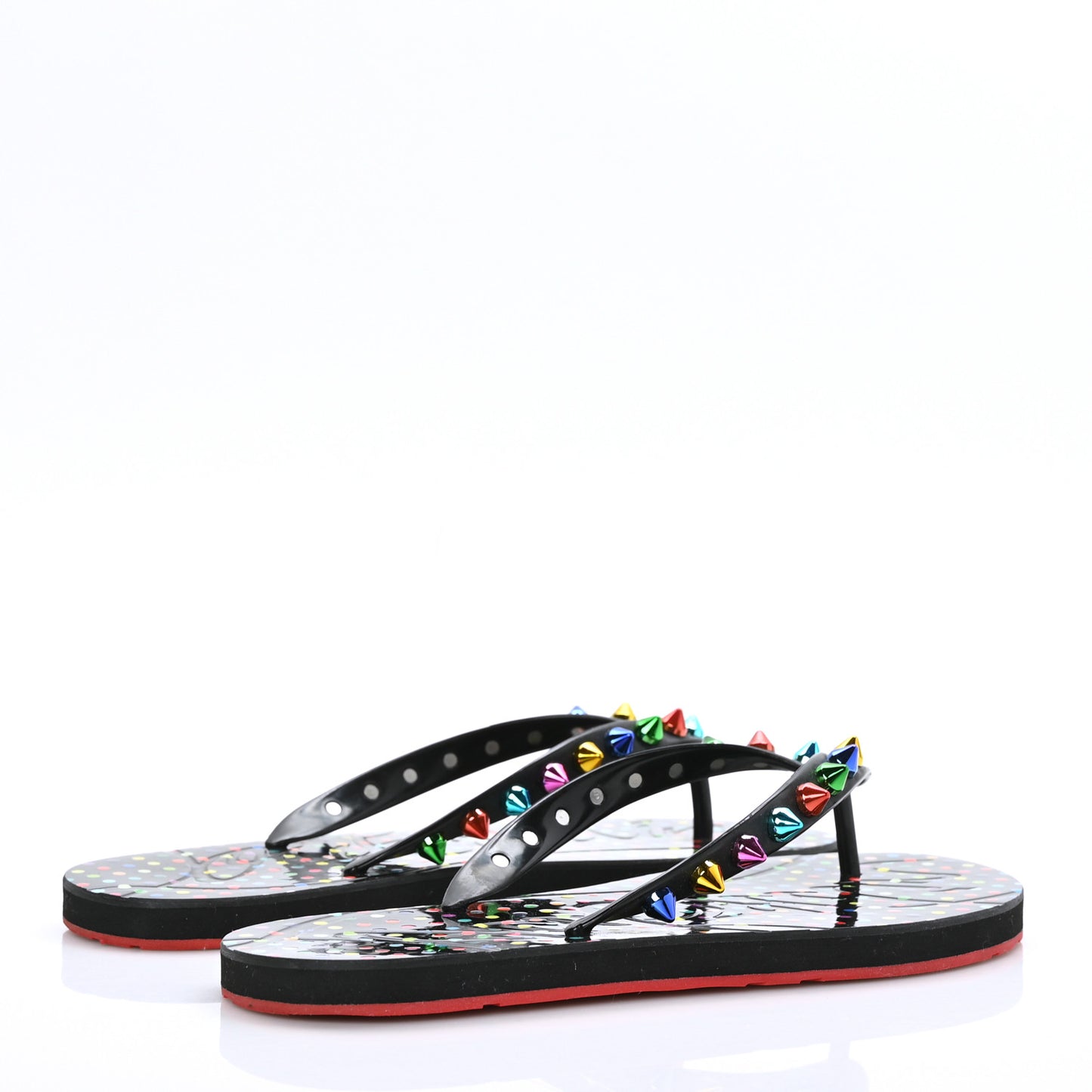 Rubber Spike Loubi Donna Flip Flop 36 Black Multicolor