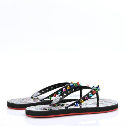 Christian Louboutin Rubber Spike Loubi Donna Flip Flop 36 Black Multicolor 4 of 6