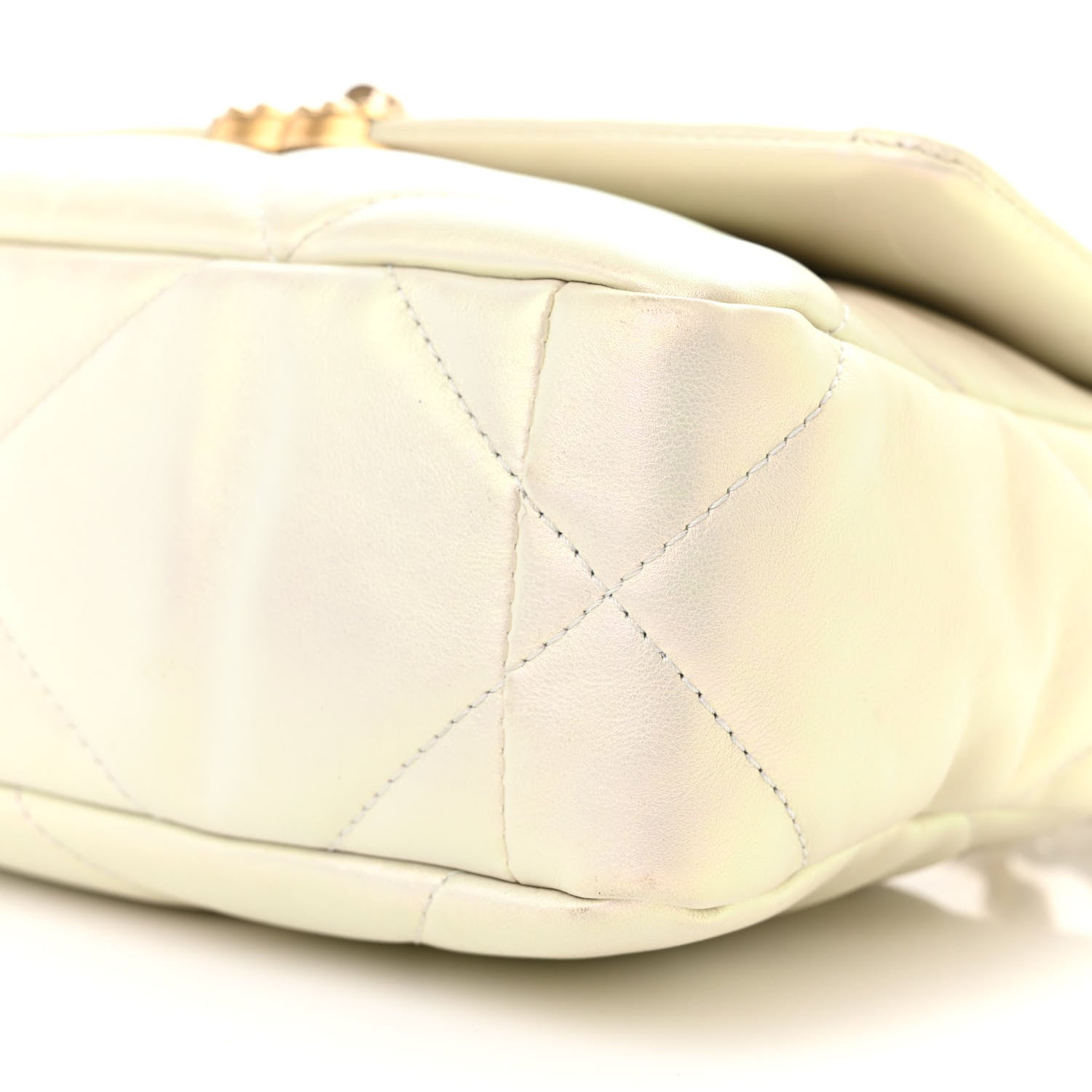Chanel Iridescent Calfskin Quilted Medium Chanel 19 Flap White 10 of 10