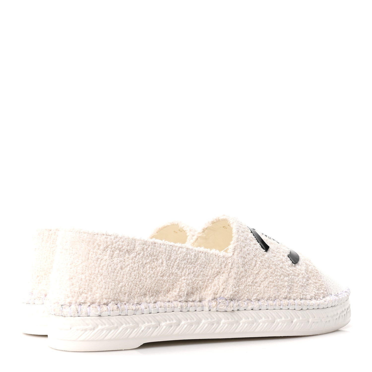 Chanel Tweed Grosgrain Patent CC Espadrilles 35 White Black 5 of 10