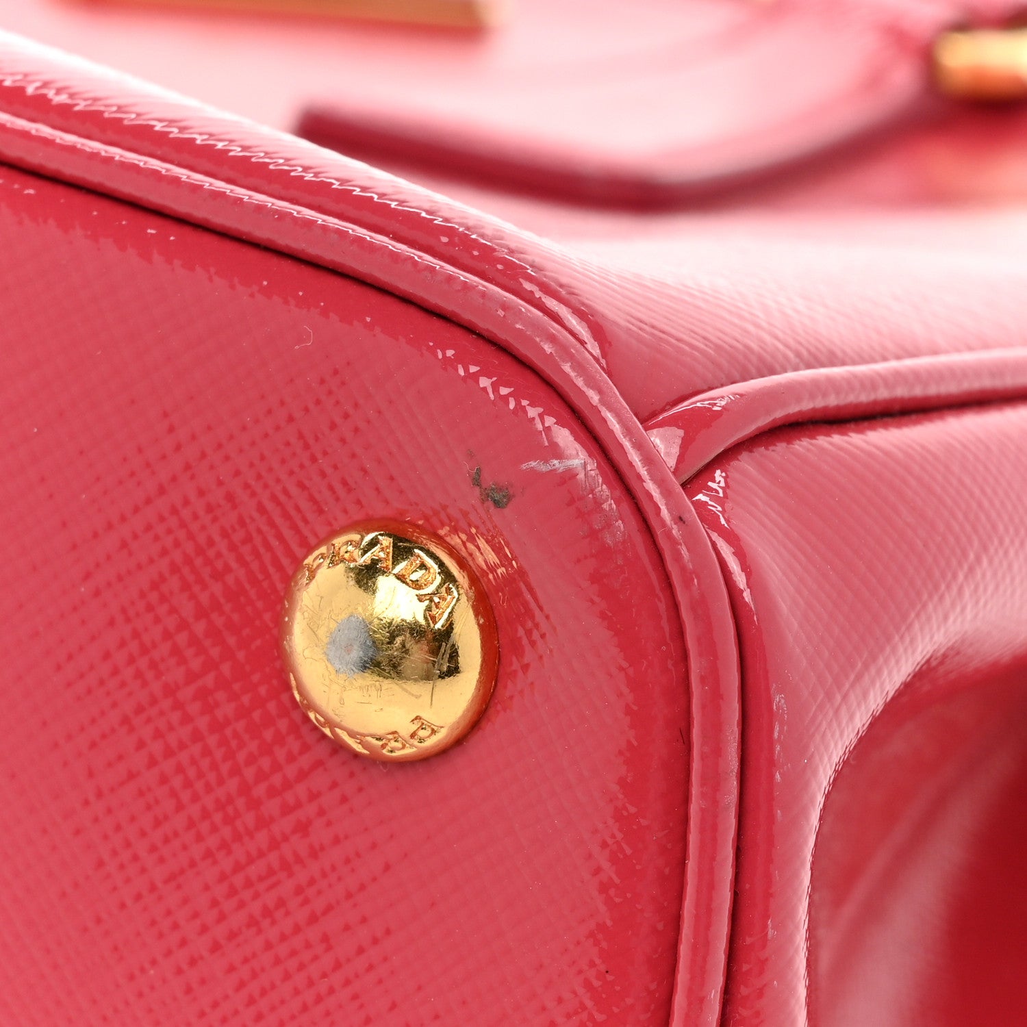 Prada Saffiano Vernice Small Galleria Double Zip Tote Peonia 19 of 26