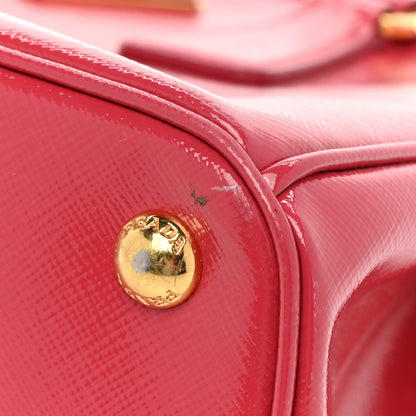Prada Saffiano Vernice Small Galleria Double Zip Tote Peonia 19 of 26
