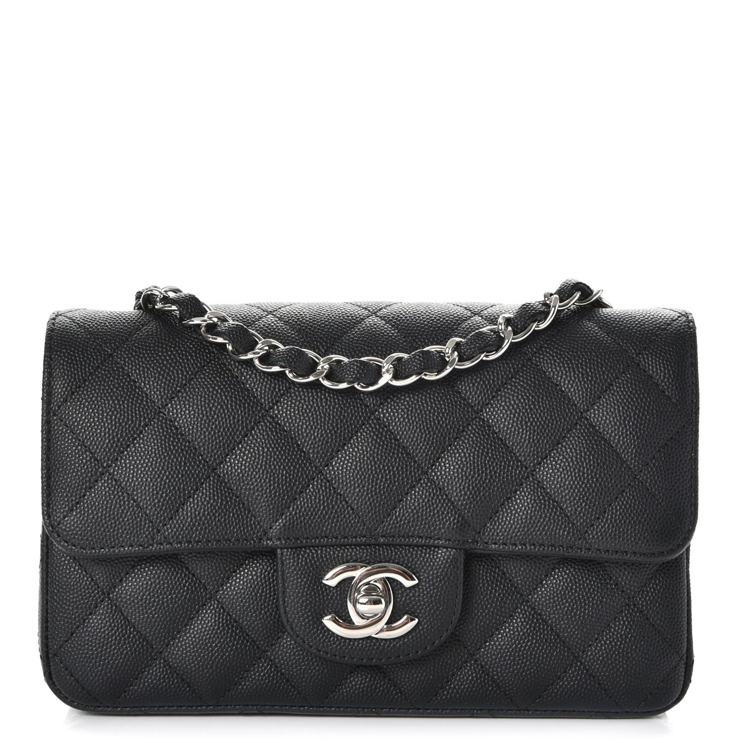 Caviar Quilted Mini Rectangular Flap Black