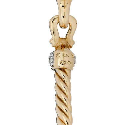 David Yurman 18K Yellow Gold Diamond 2.6mm Cable Collectibles Buckle Bracelet 3 of 5