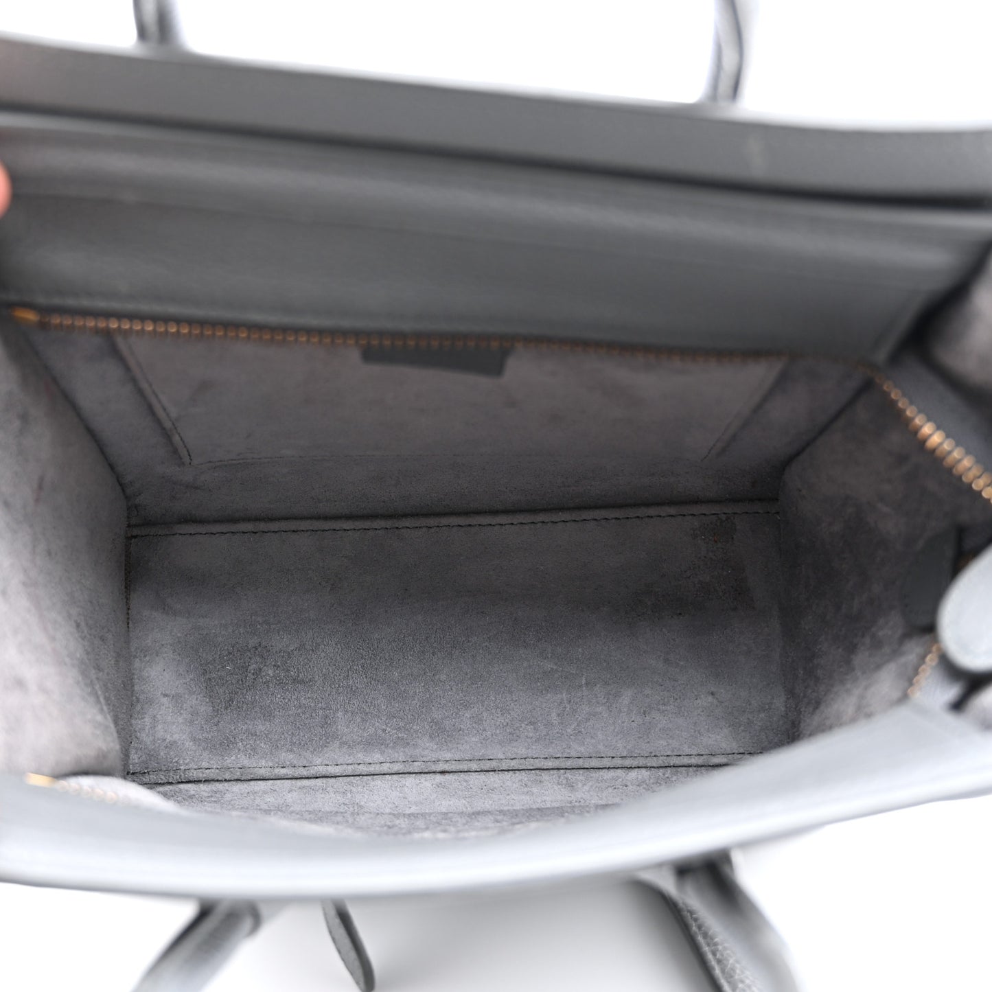 Drummed Calfskin Nano Luggage Kohl