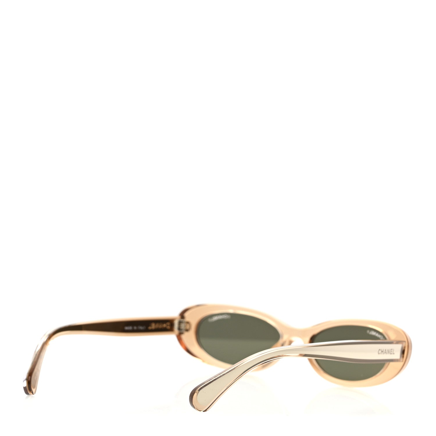 Chanel Acetate 24K Gold Mirror Oval Sunglasses 71725 Light Orange 4 of 8