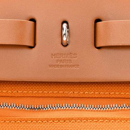 Hermes Toile Officer Vache Hunter Herbag Zip 31 PM Jaune Ambre Natural 8 of 13