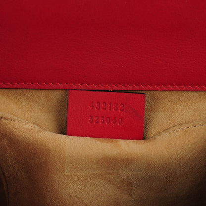 Gucci Calfskin Studded Small Padlock Shoulder Bag Hibiscus Red 7 of 7