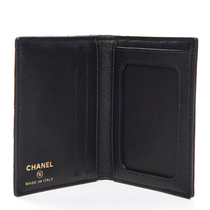 Chanel Sheepskin Chevron Card Holder Wallet Black 5 of 10