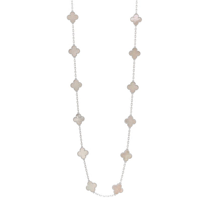 Van Cleef & Arpels 18K White Gold Mother of Pearl 20 Motifs Vintage Alhambra Necklace 1 of 5