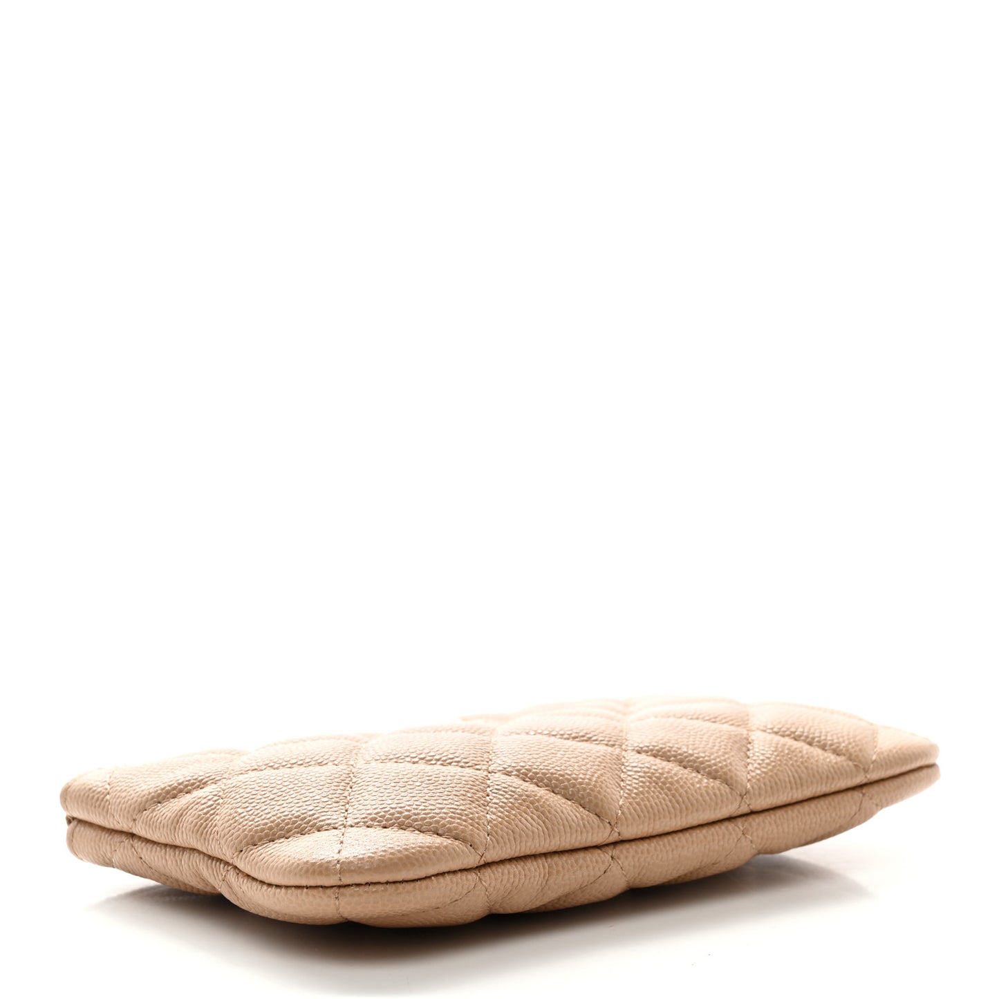 Caviar Quilted Small Cosmetic Case Beige