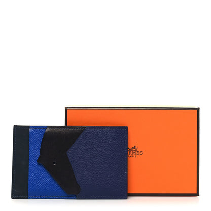 Hermes Epsom Evercalf Evercolor Sombrero Les Petits Chevaux Card Holder Bleu Encre Indigo 9 of 9