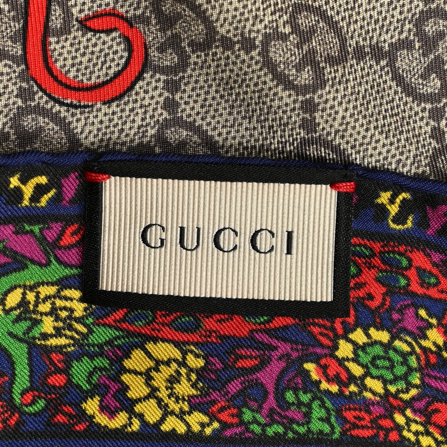 Gucci Silk Monogram Floral Birds Square Scarf Multicolor 2 of 3
