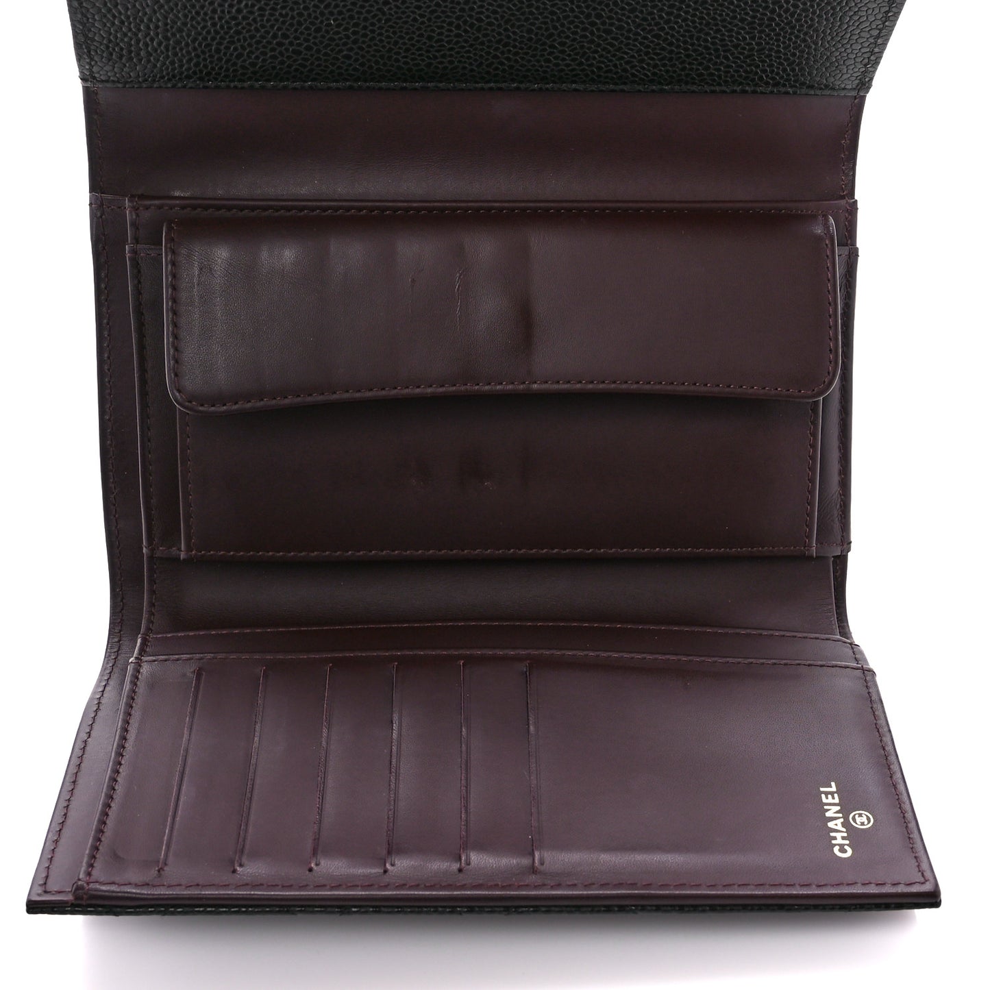 Caviar Quilted Large Flap Wallet Black