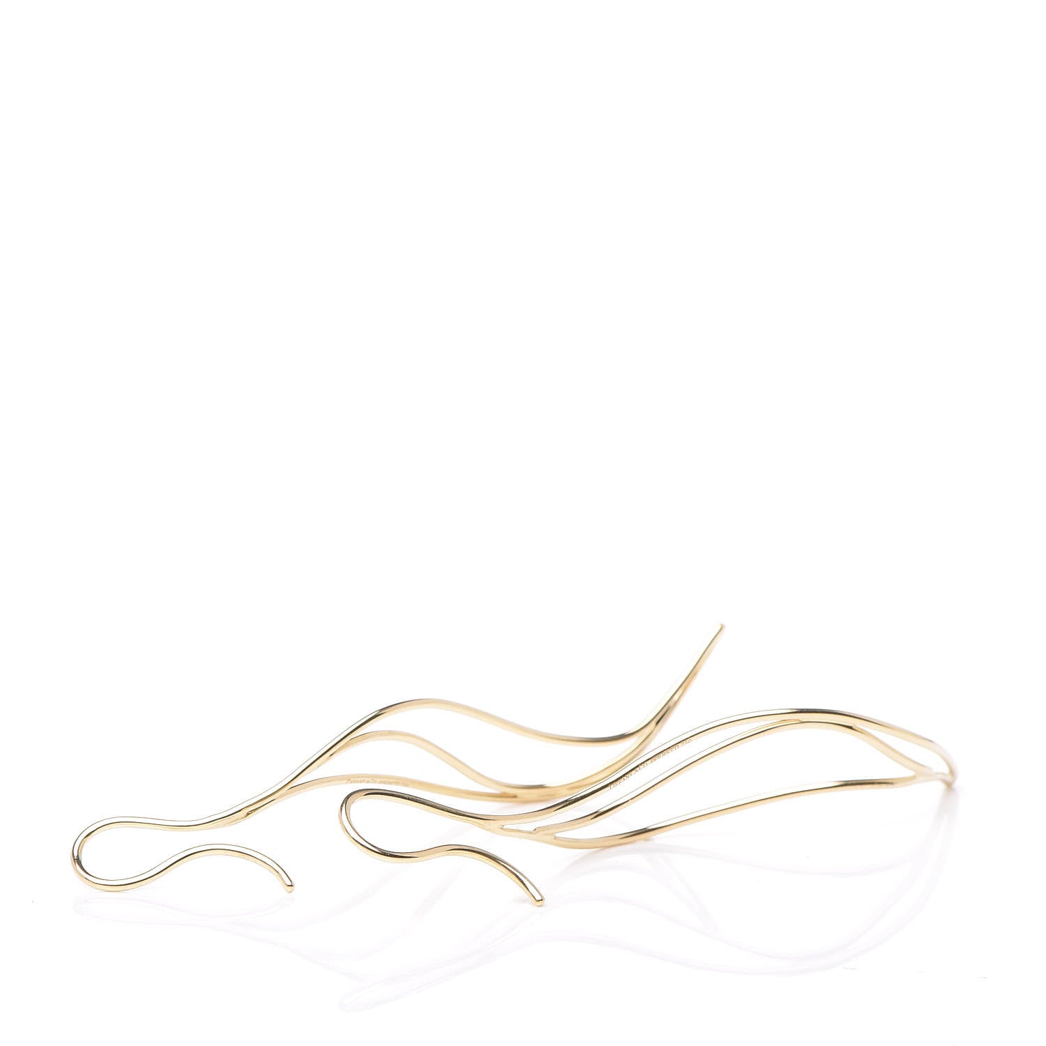Tiffany 18K Yellow Gold Elsa Peretti Wave Earrings 4 of 4