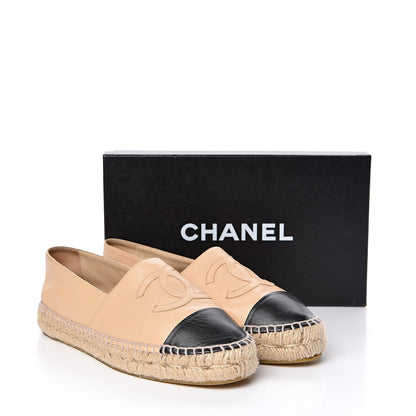 Chanel Lambskin CC Espadrilles 40 Beige Black 11 of 11
