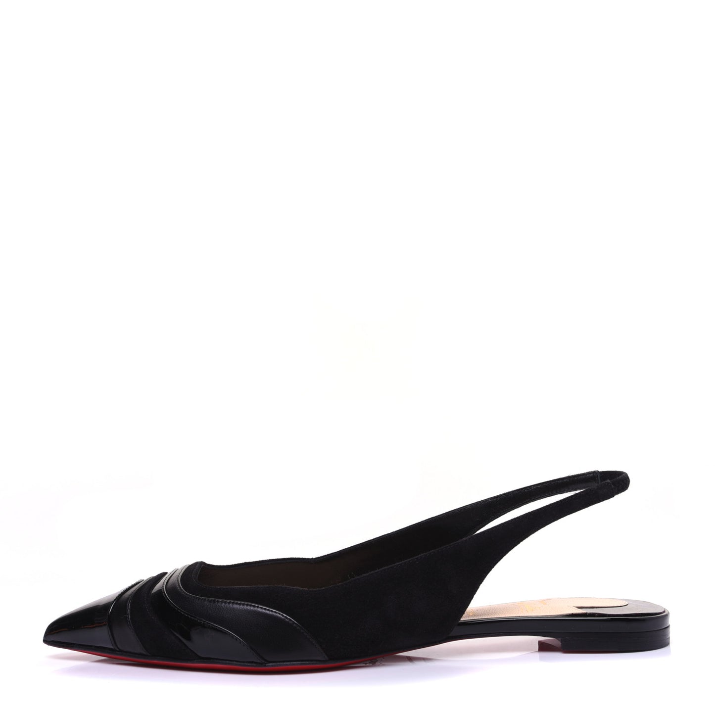 Nappa Patent Degradama Slingback Flats 39.5 Black