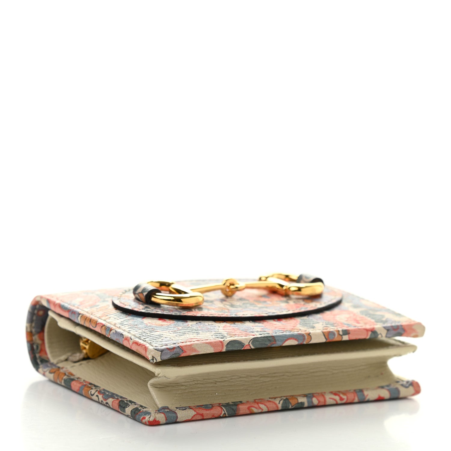 Gucci X LIBERTY OF LONDON Calfskin Infinity Abbey Horsebit 1955 Card Case Wallet Perfect Pink Ivory 4 of 8