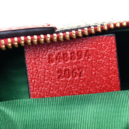Gucci Soft GG Supreme Monogram Calfskin Small Ophidia Cosmetic Case Beige Ebony Hibiscus Red 7 of 11